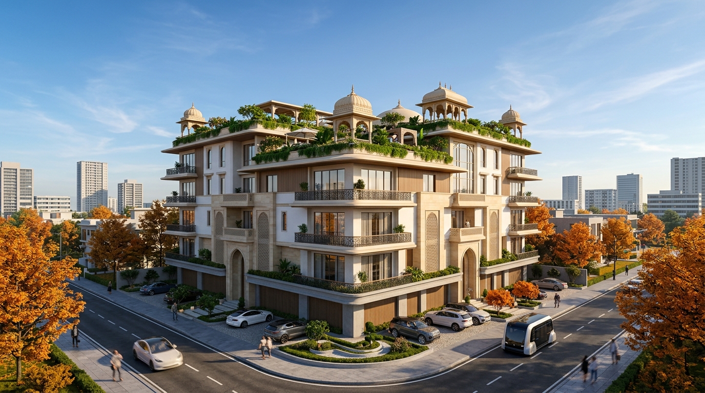 Modern Minimalist Facade Rendering