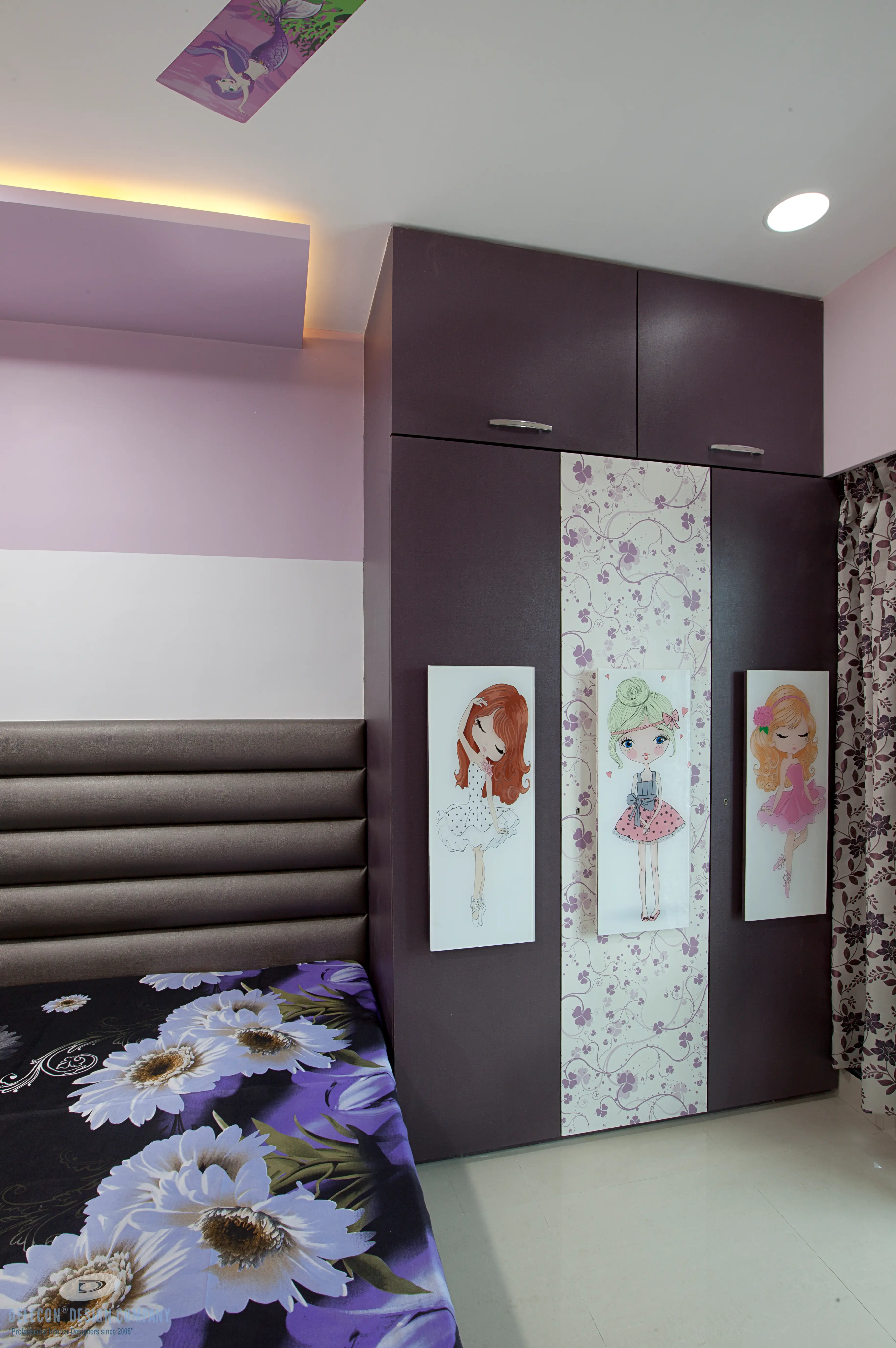 Functional daughter's bedroom interior in Navi Mumbai 2BHK