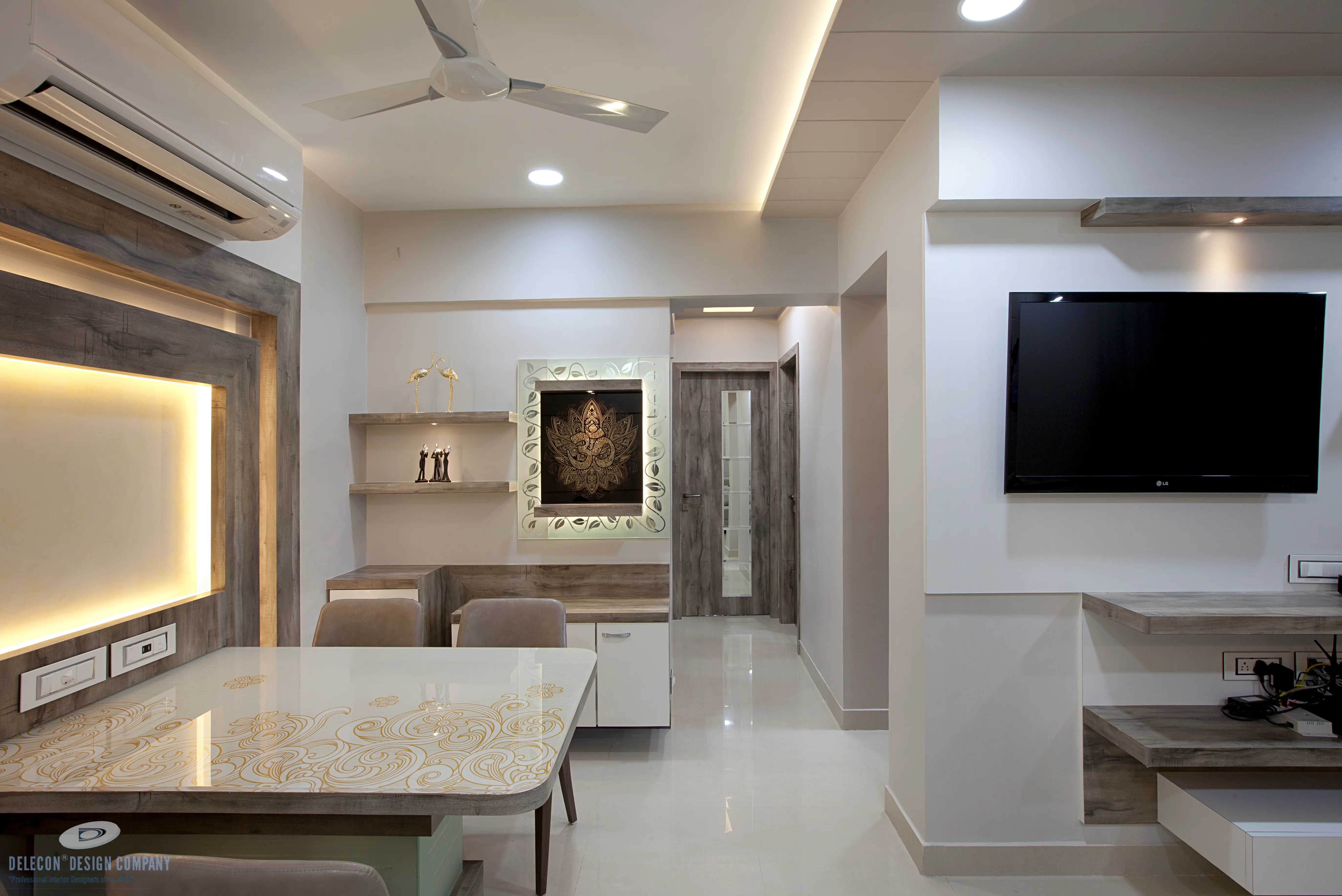 Dining room lighting and furniture design in Navi Mumbai