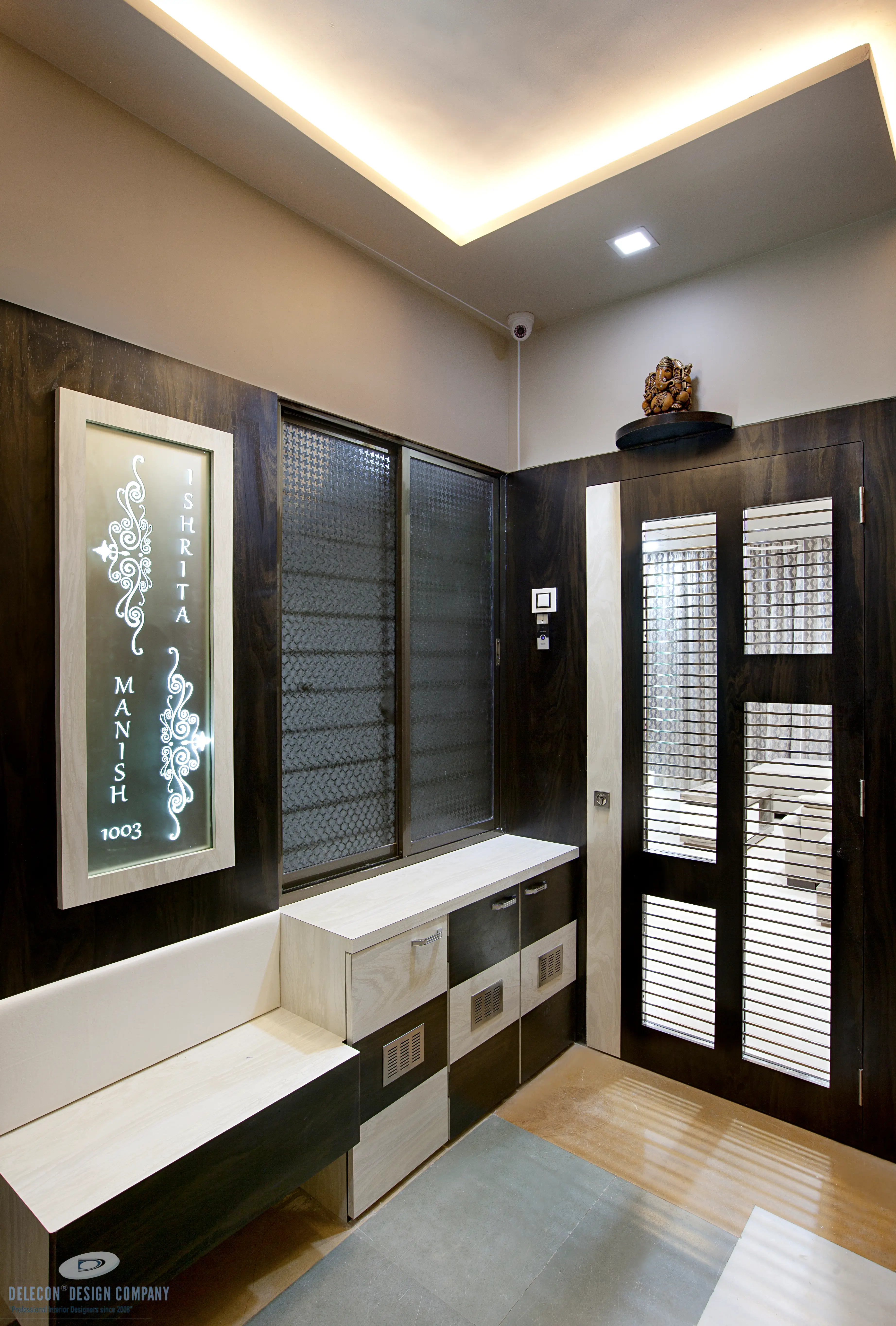 Main entrance interior design for a 2BHK home in Navi Mumbai