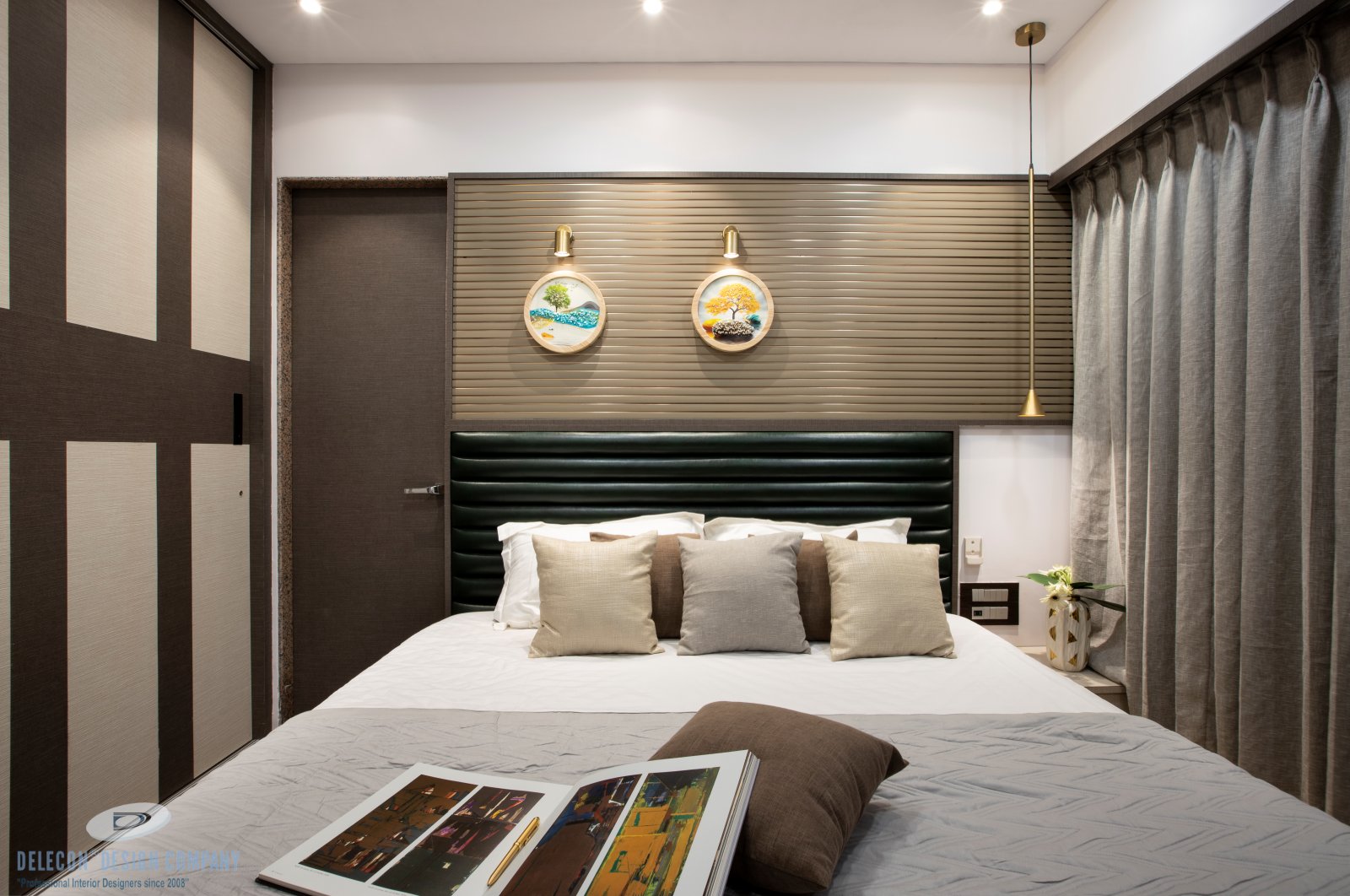 Master bedroom interior design for 2BHK home at Sai World City Panvel