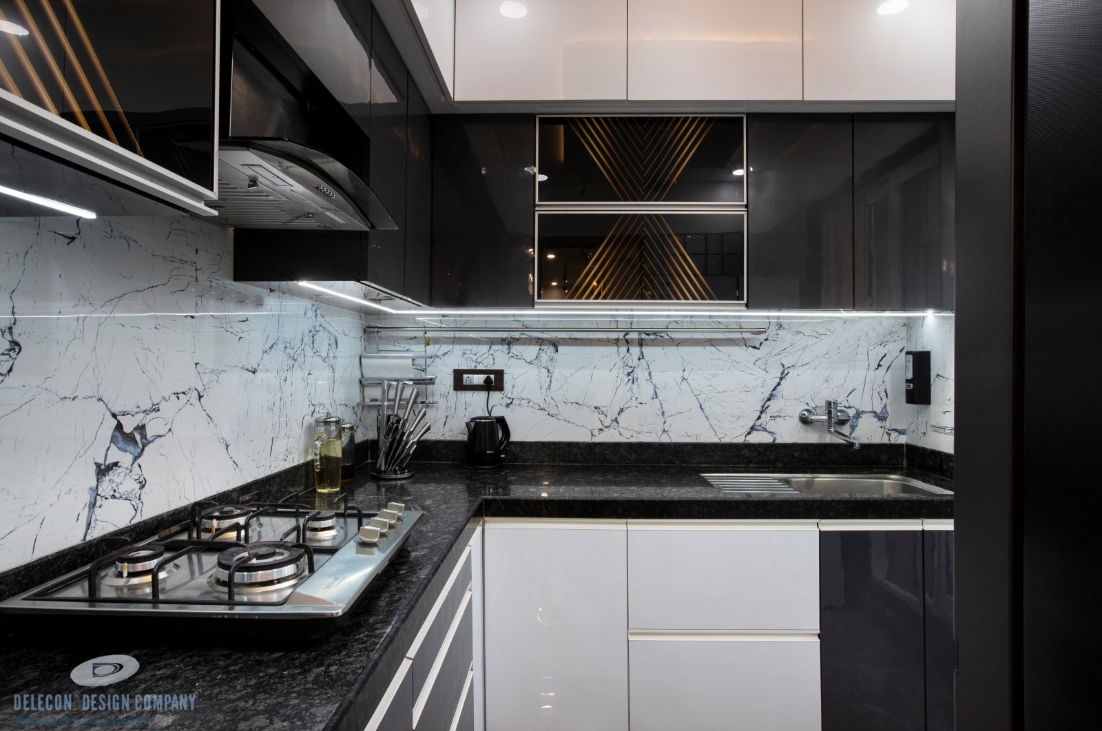 Modular kitchen interior design in 2BHK flat at Sai World City Panvel