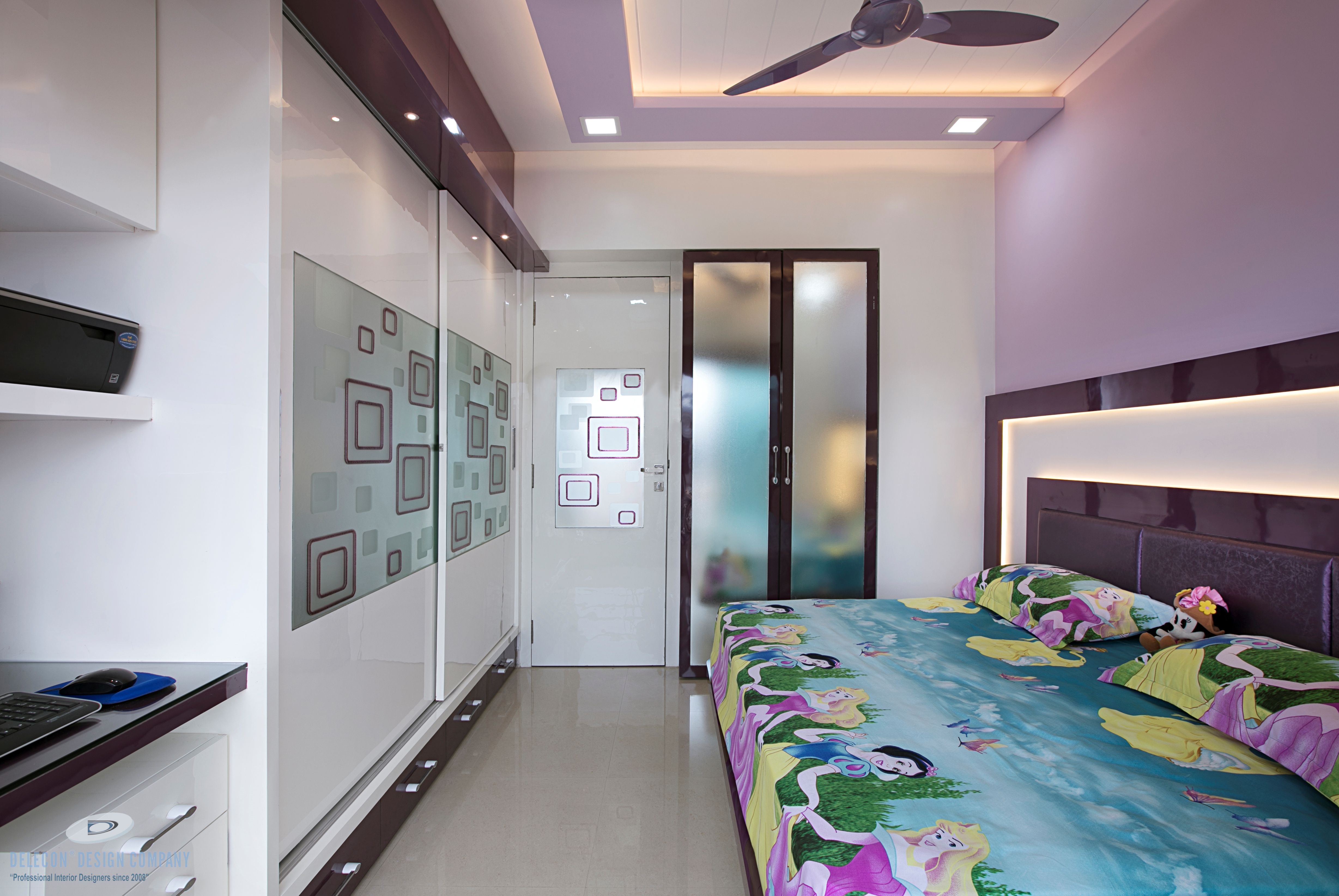Custom bed design for daughter bedroom in Kharghar 3BHK