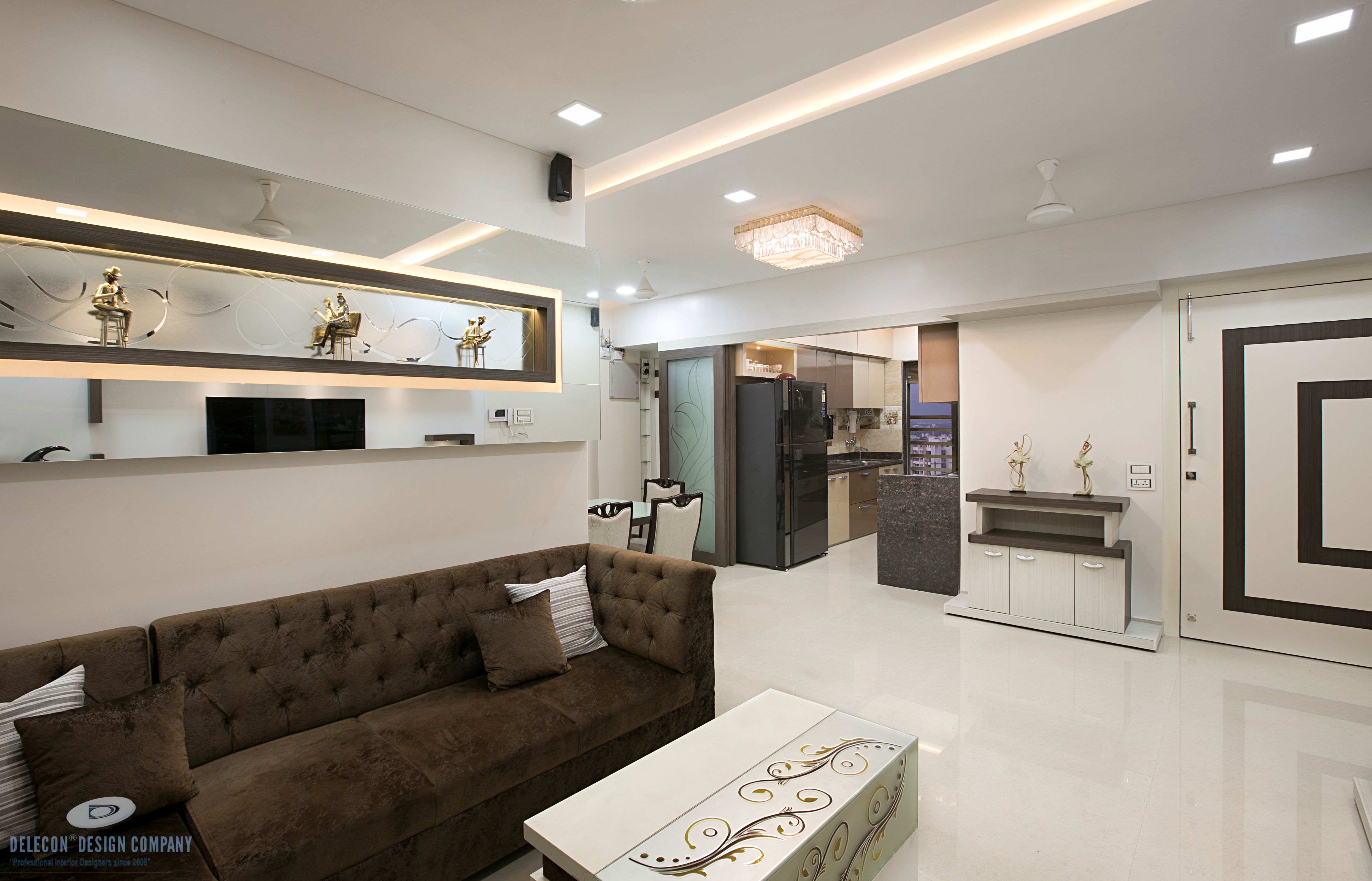 Premium living room interior design at Sai Paradise, Kharghar