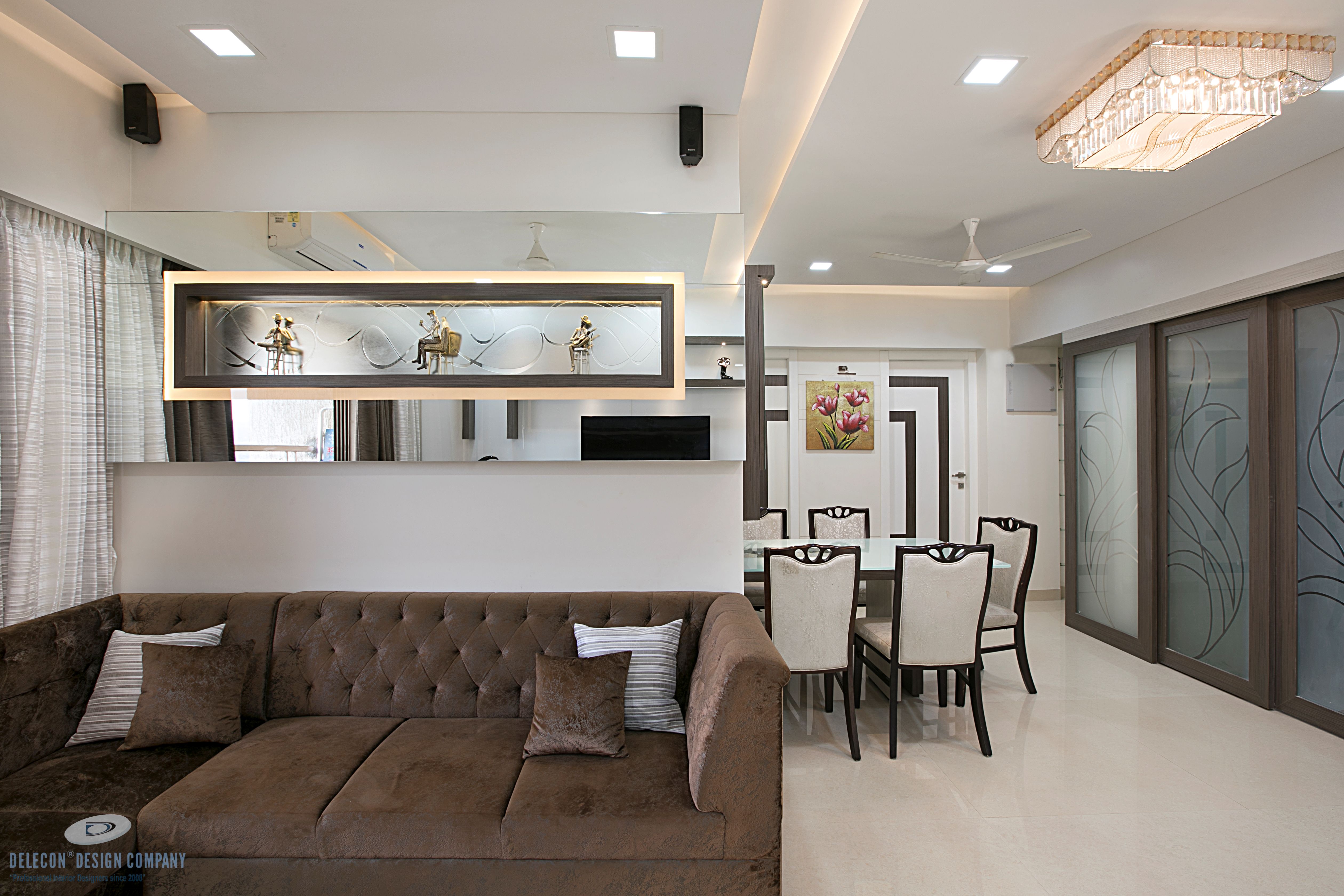 3BHK living room seating layout in Kharghar