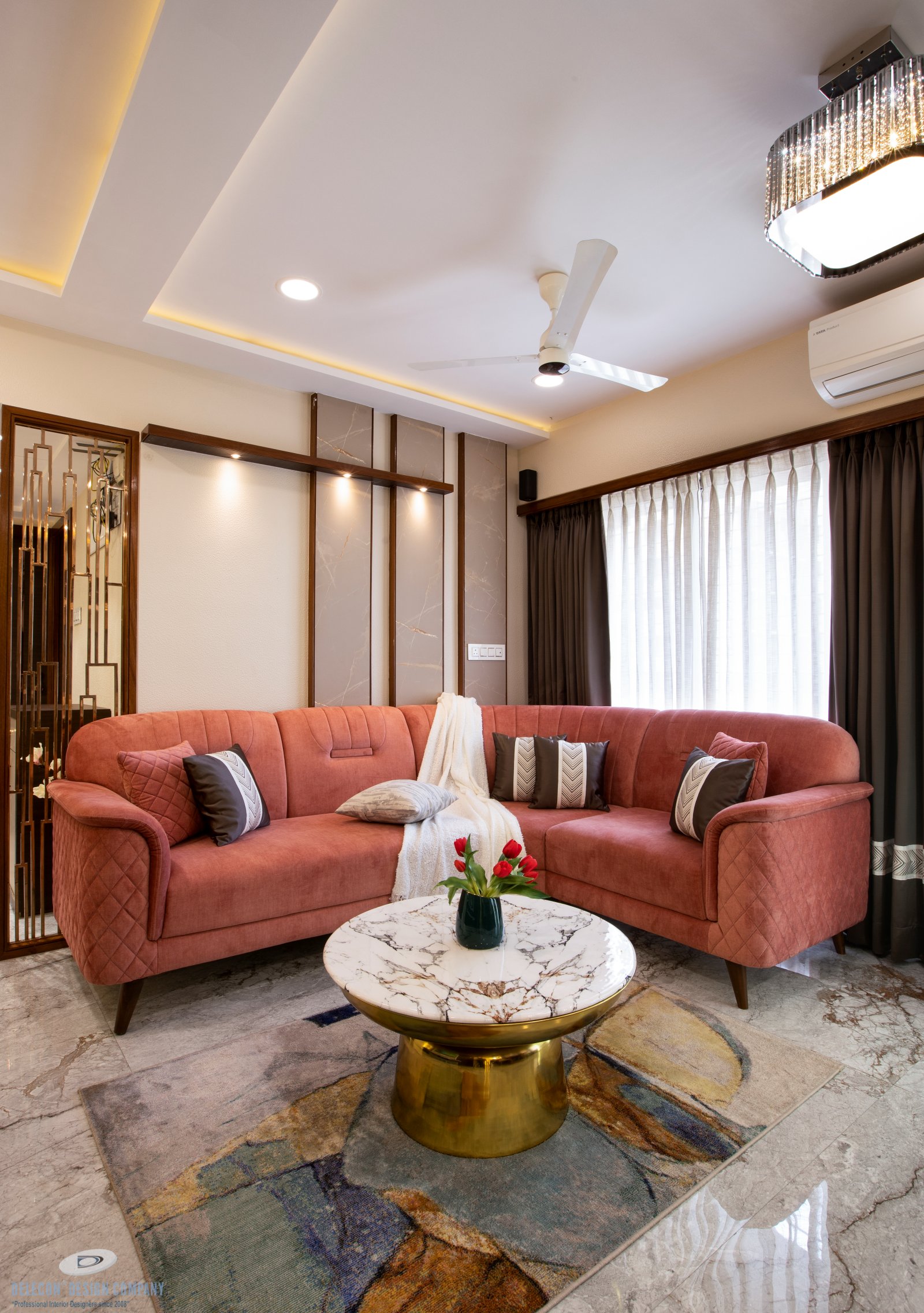 Living space interior design in Balji Symphony 3.5BHK home