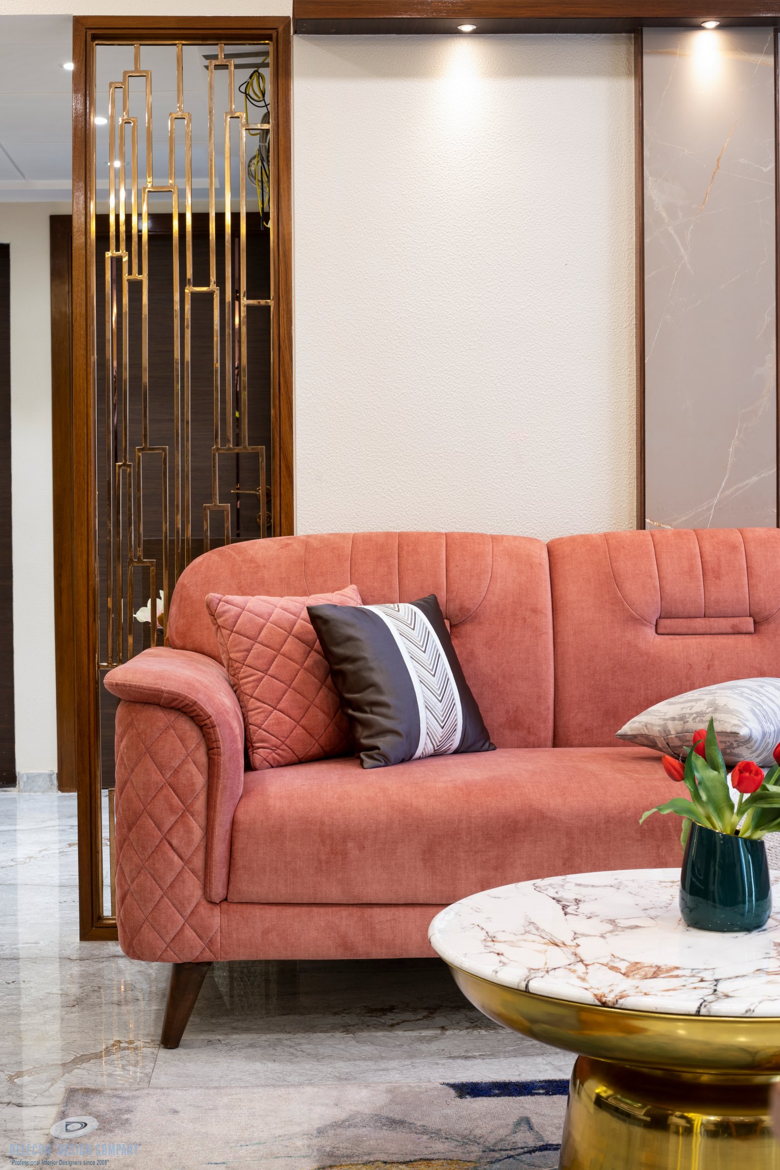 Living space sofa and centre table design