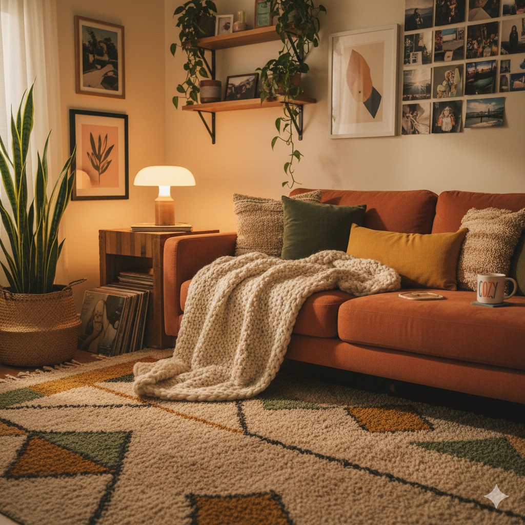 Cozy minimal living room interior for Gen Z apartment in Thane