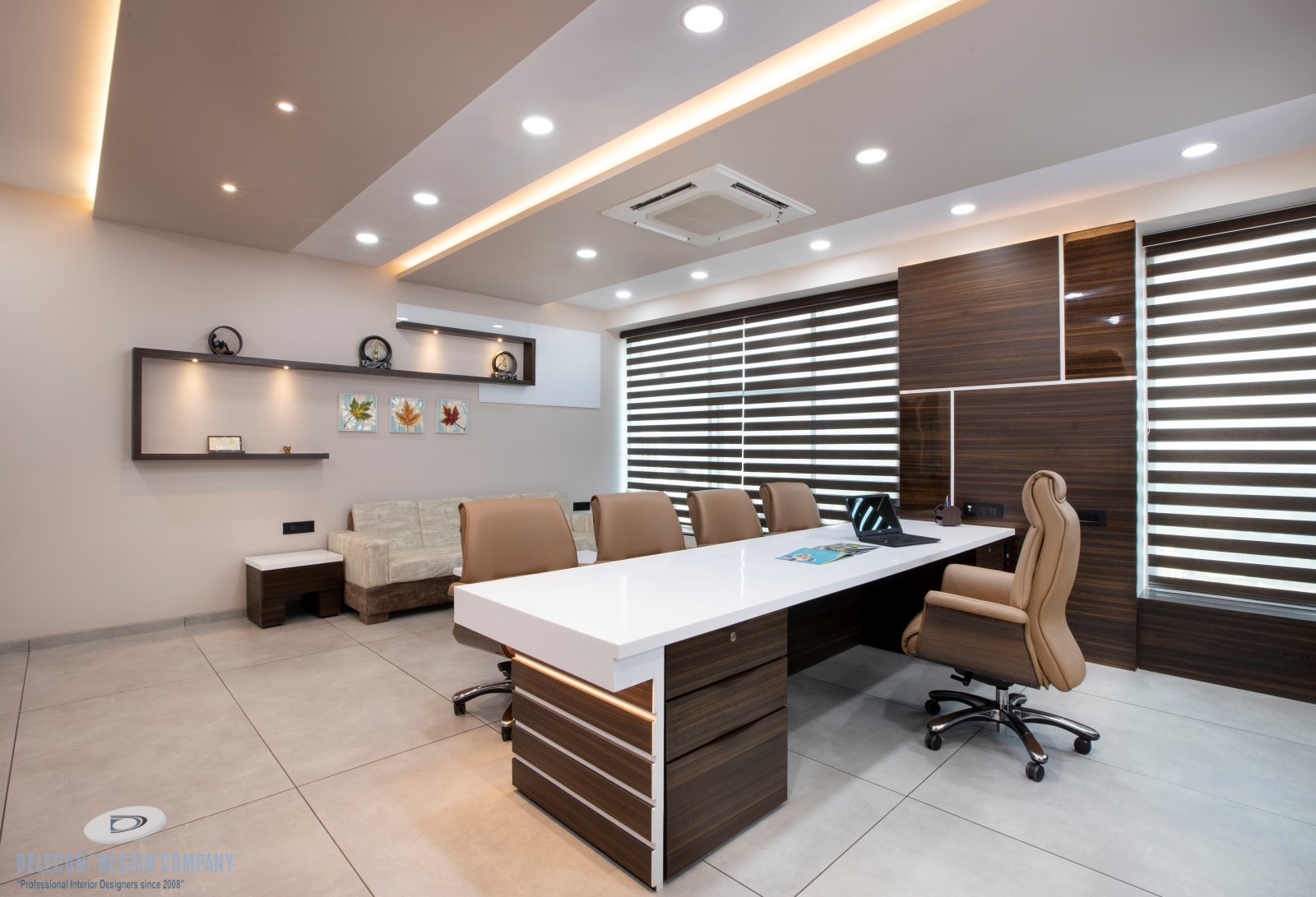 Director cabin storage unit detail in Millennium Group office