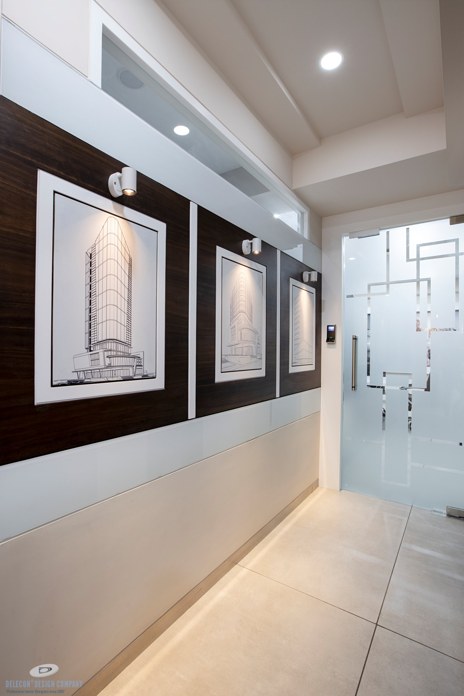 Office passage design view 2 with artwork and ceiling detail