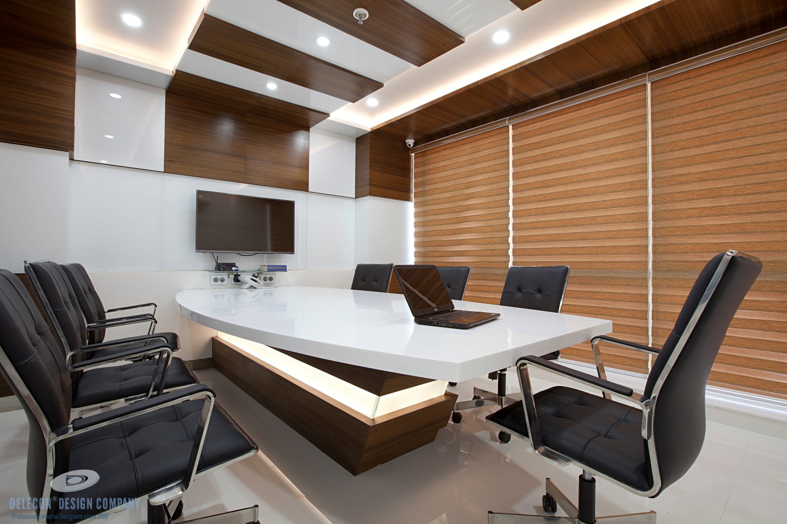 Conference room lighting and ceiling design detail